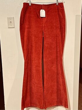 NWT WONDERLY PANTS - Fit & Flare - Fall Rust Color Corduroy - High Rise - Women